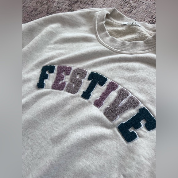 Z Supply Cream Festive Sweatshirt - Picture 3 of 4